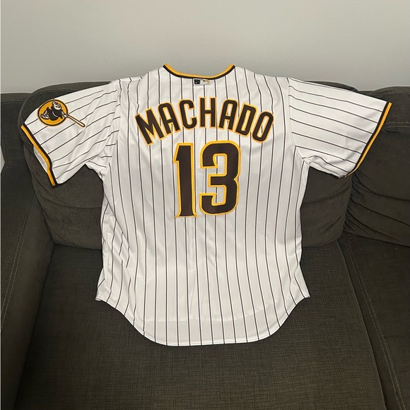 Nike Authentic San Diego Padres Manny Machado #13 Baseball Jersey Men’s Sz: L - Picture 4 of 9